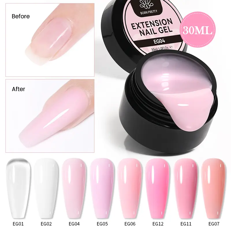 BORN PRETTY 30ml Extension Gel Nail Polish Clear Nude Quick Building Semi Permanent Varnish Acrylic Carving Nail Art Hard Gel