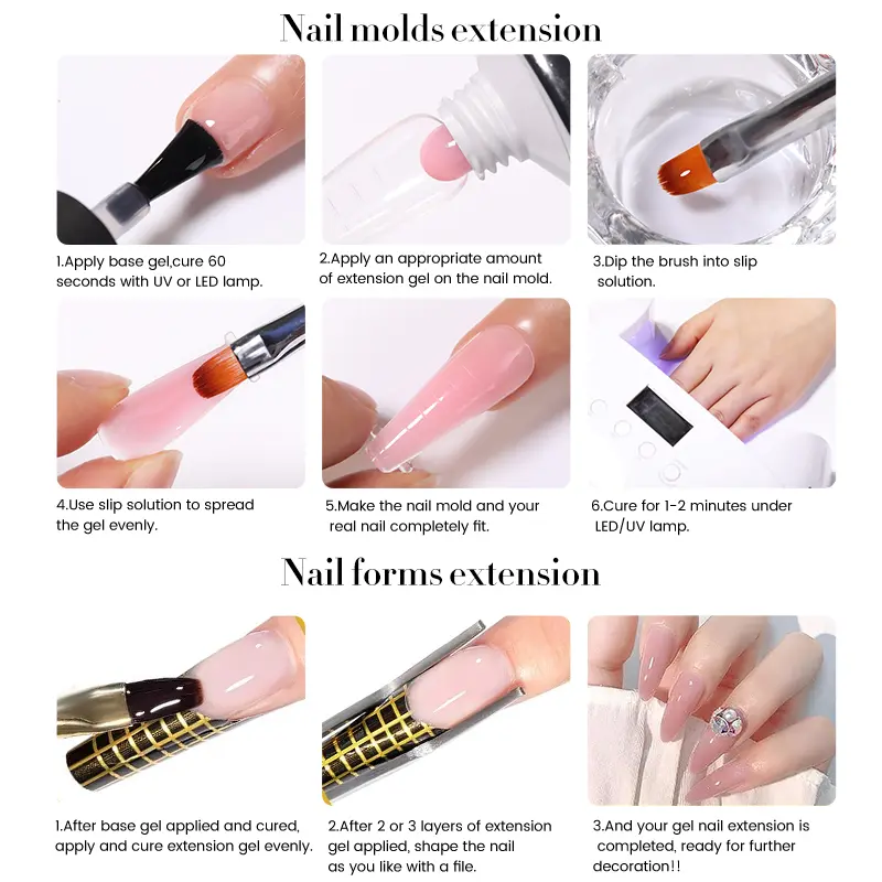 BORN PRETTY 30ml Super Crystal Extension Gel Building Nail Gel Natural Clear Hard Gel Nail Apex Stick Rhinestone 3D Modeling Gel
