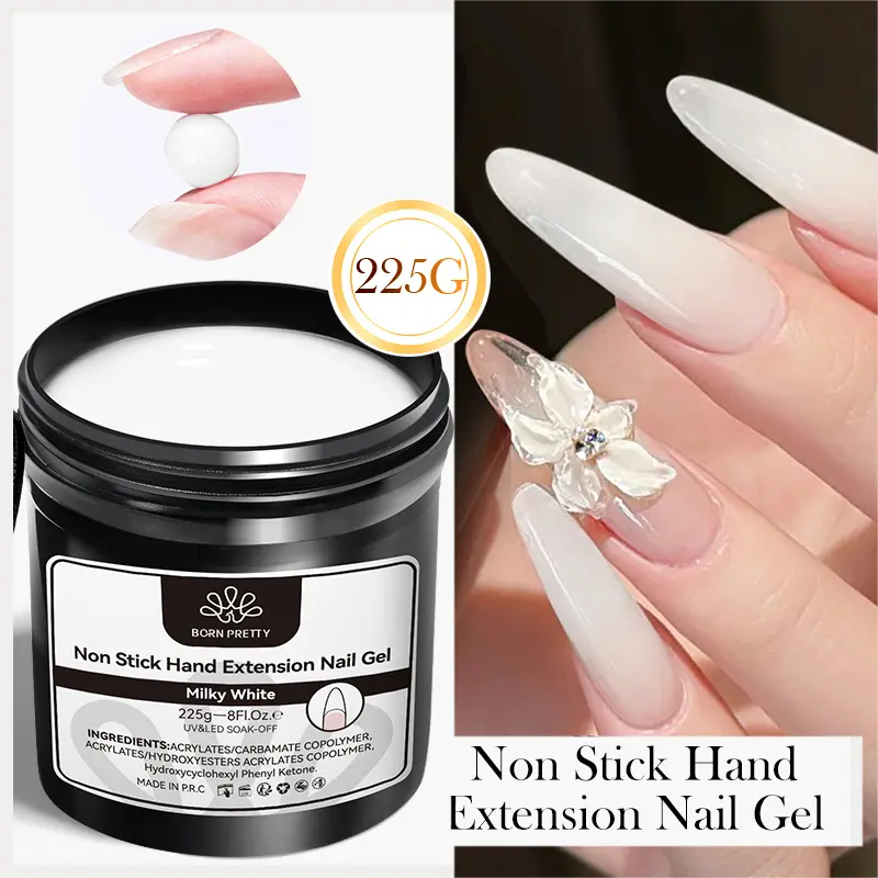 BORN PRETTY225g Extension Gel Nail Polish Soak Off LED Camouflage Hard Jelly French Acrylic Fast Dry Nail Building Gum Gel
