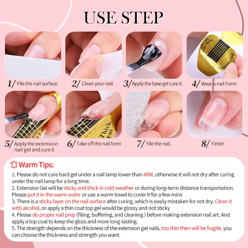 BORN PRETTY 225g Hard Gel For Nail Extension Milky White Nude Building Constructor Gel Self Leveling Reinforcement Nail Gels