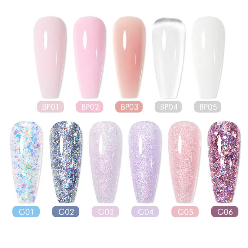 BORN PRETTY15/30ml Acrylic Nail Extension Gel Nail Polish Quick Extend Nails Tips Glitter Sequins Gel Varnish All For Nails