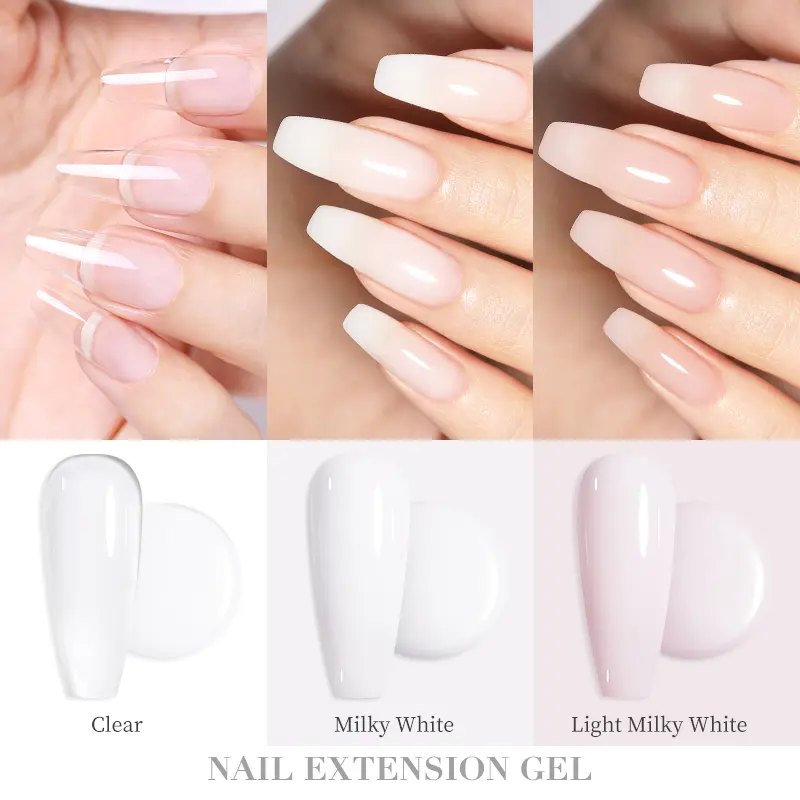 BORN PRETTY 10ml Milky White Nail Extension Gel Nail Polish Camouflage Color Coat Self leveling Manicure Quick Extend Nail Tips