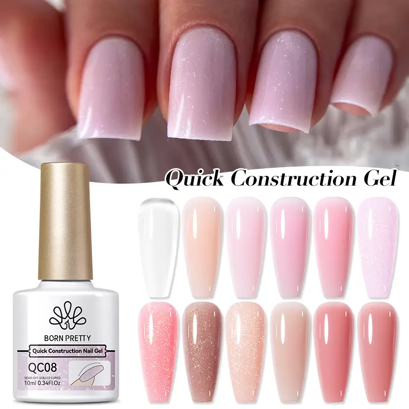BORN PRETTY Quick Construction Gel Fast Building Nail Gel Polish Jelly Semi Transparent French Nail Camouflage Soak Off UV LED