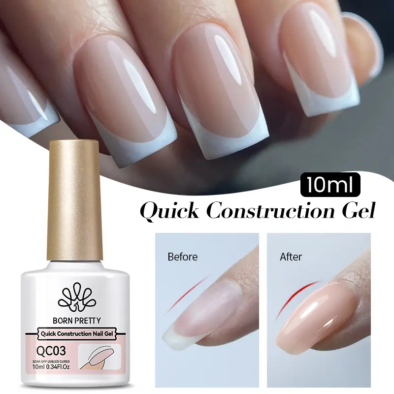 BORN PRETTY Quick Construction Gel Fast Building Nail Gel Polish Jelly Semi Transparent French Nail Camouflage Soak Off UV LED