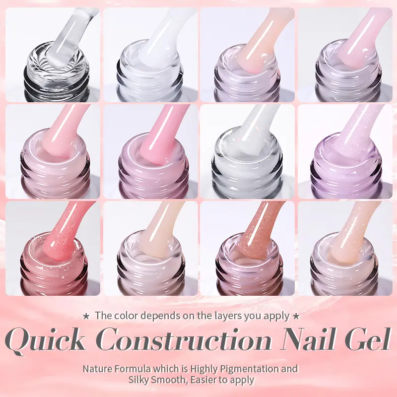 BORN PRETTY Quick Construction Gel Fast Building Nail Gel Polish Jelly Semi Transparent French Nail Camouflage Soak Off UV LED