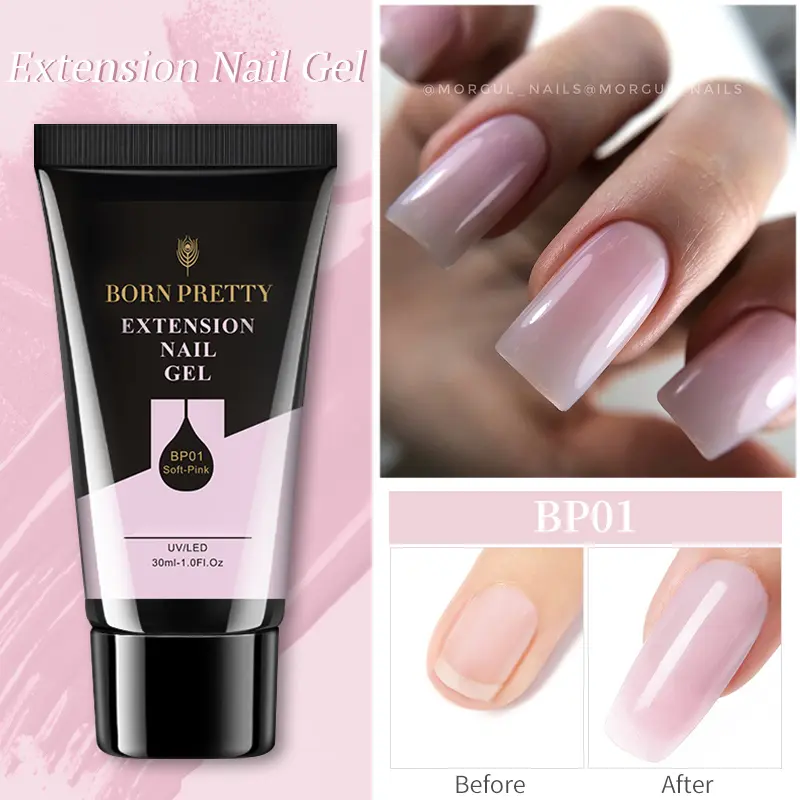 BORN PRETTY 30ml Nail Extension Gel Nail Polish Quick Building Nails Tips Hard Gel Nude Pink Gel Varnish All For Nails Manicure