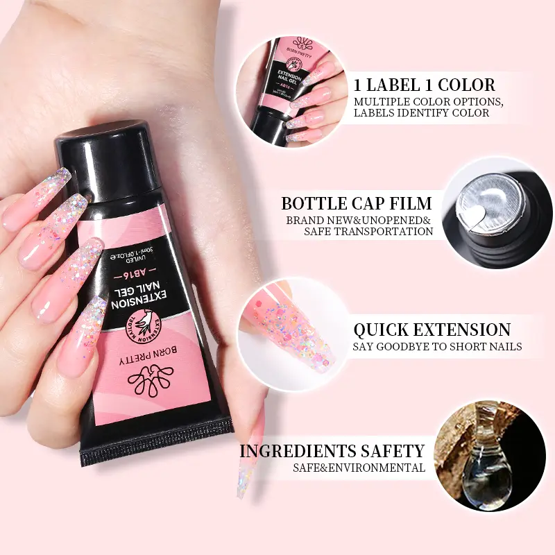 BORN PRETTY 4/5PCS Nail Extension Gel Nail Polish Qucik Buliding Gel Extended Acrylic Gel 30ml Nail Art Tools Manicure Set