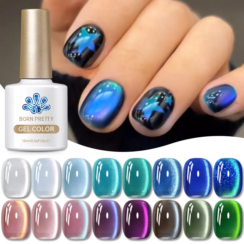 BORN PRETTY Cat Magnetic Gel Nail Polish 10ml Crystal Holographics Glass Bead Semi Permanent Soak Off UV LED Nail Art Manicure