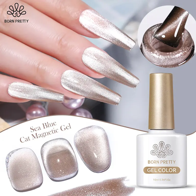 BORN PRETTY Sea Blue Gel Nail Polish Varnish Cat Magnetic Coffe Jelly Glass Gel Semi Permanent Soak Off UV LED Nail Art Manicure