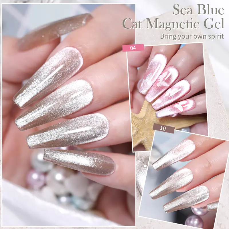 BORN PRETTY Sea Blue Gel Nail Polish Varnish Cat Magnetic Coffe Jelly Glass Gel Semi Permanent Soak Off UV LED Nail Art Manicure