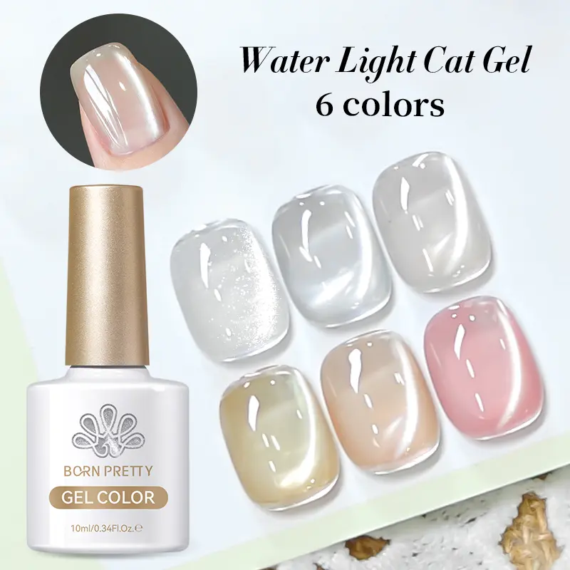 BORN PRETTY 10ml Pink Water Light Cat Magnetic Gel Glass Jelly Color Clear Nude Semi Permanent Soak Off UV LED Varnish Manicure