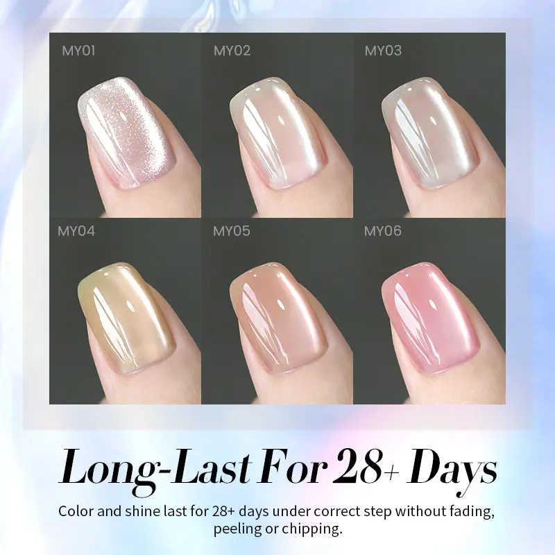 BORN PRETTY 10ml Pink Water Light Cat Magnetic Gel Glass Jelly Color Clear Nude Semi Permanent Soak Off UV LED Varnish Manicure