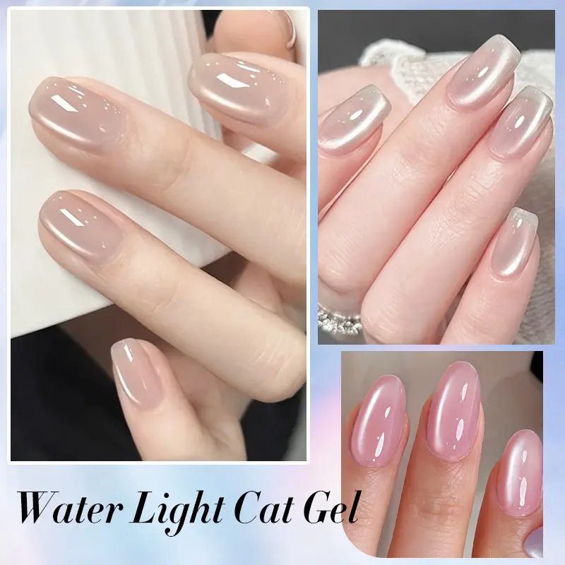BORN PRETTY 10ml Pink Water Light Cat Magnetic Gel Glass Jelly Color Clear Nude Semi Permanent Soak Off UV LED Varnish Manicure