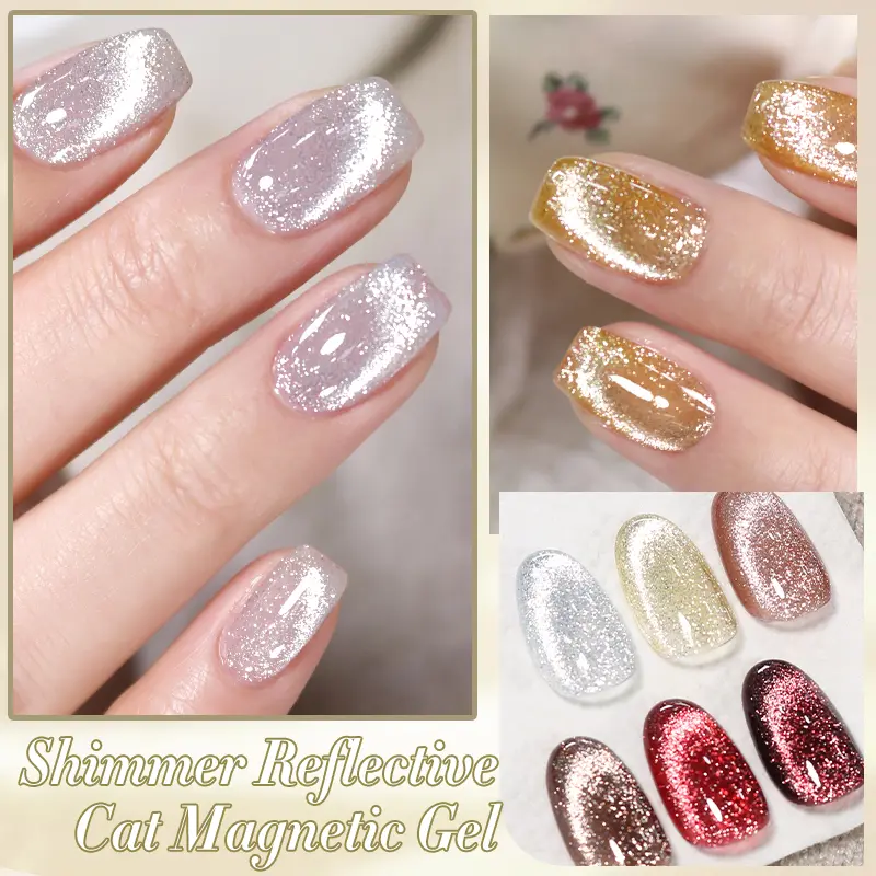 BORN PRETTY 10ml Reflective Gel Nail Polish Shining Sparking Cat Magnetic Gel Soak Off UV Varnish Nail Art Salon DIY Home