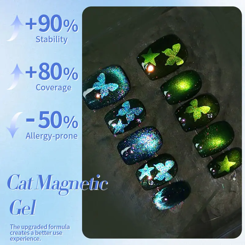 BORN PRETTY 10ml Butterfly Cat Magnetic Gel Nail Polish Colorful Night Soak Off UV LED Semi Permanent Vanrish Nail Art Salon