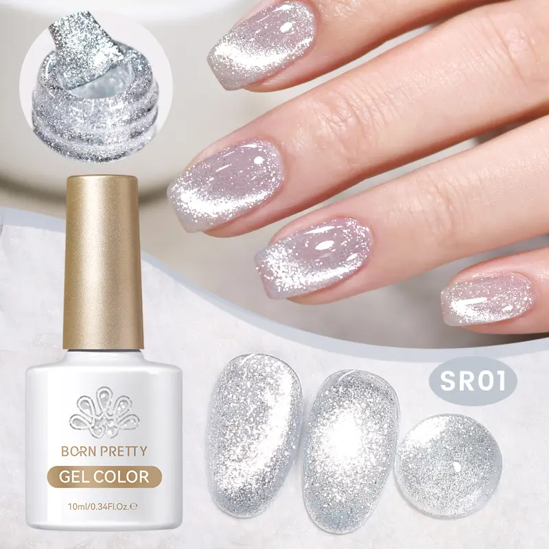 BORN PRETTY 10ml Reflective Gel Nail Polish Shining Sparking Cat Magnetic Gel Soak Off UV Varnish Nail Art Salon DIY Home