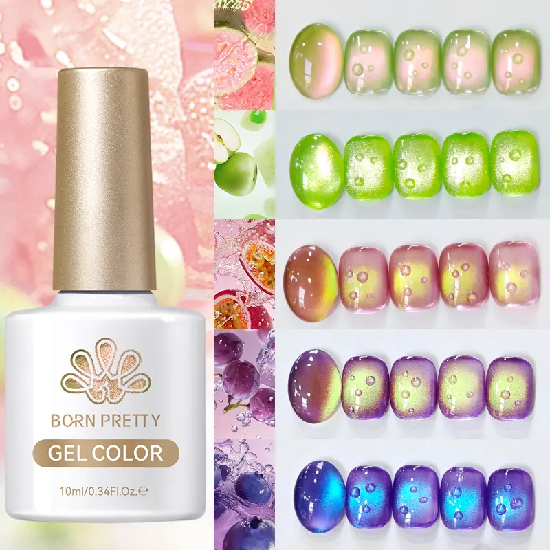 BORN PRETTY 10ml Guava Summer Colored Cat Magnetic Gel Nail Polish Honey Trap Grape Purple Fruit Soak Off UV Nail Salon Home