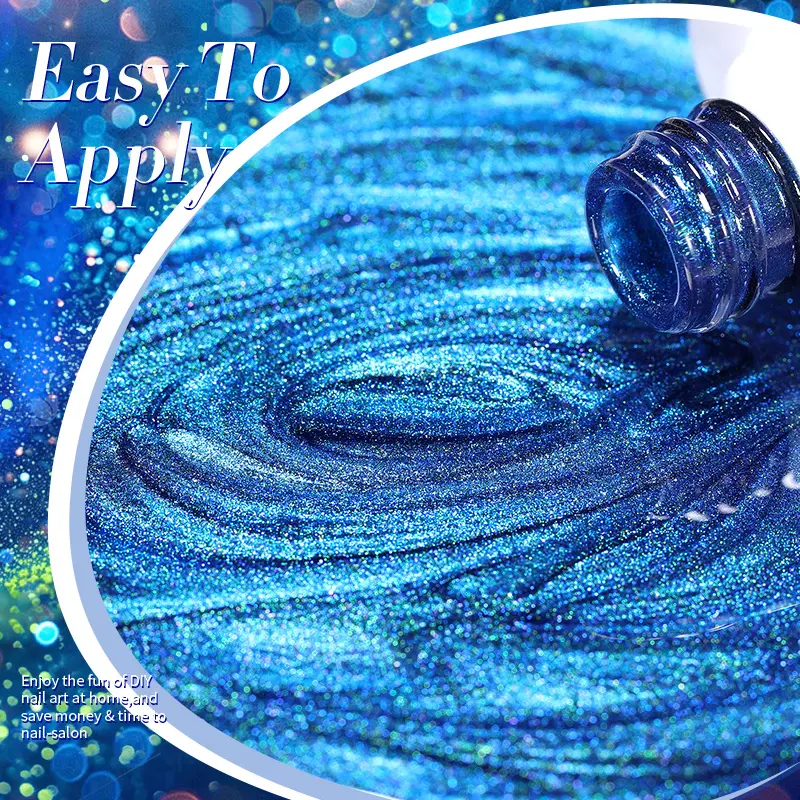 BORN PRETTY 10ml Blue Interstellar Cat Magnetic Gel Nail Polish Crystal Shining Glitter Soak Off UV Semi-Permanant Varnish