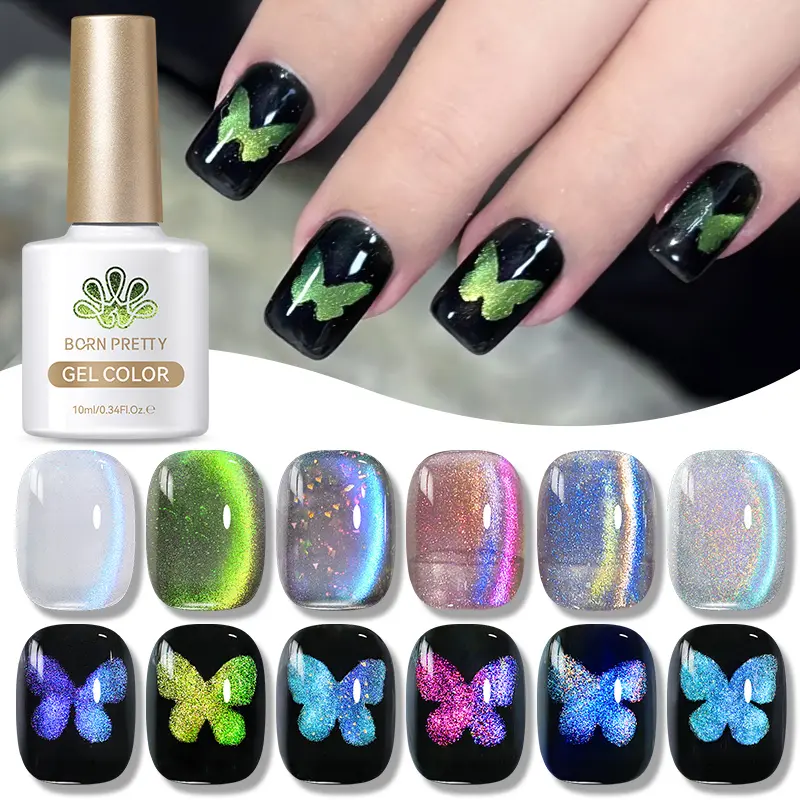 BORN PRETTY 10ml Butterfly Cat Magnetic Gel Nail Polish Colorful Night Soak Off UV LED Semi Permanent Vanrish Nail Art Salon