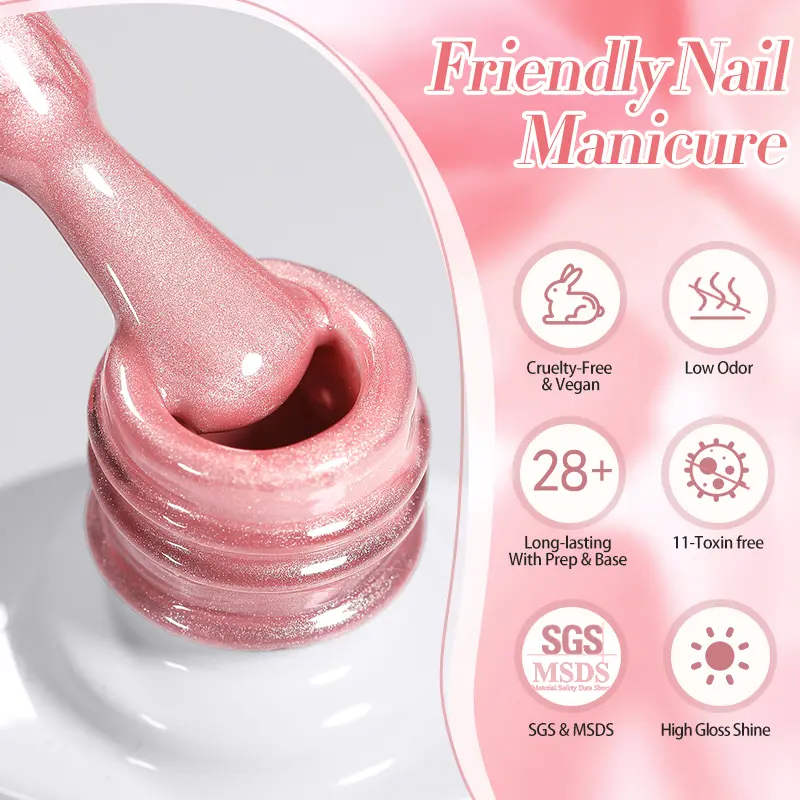 BORN PRETTY Glass Beaded Crystal Cat Magnetic Gel Nail Polish Freedom Land Jelly Semi Permanent Soak Off UV Gel Varnish 10ml