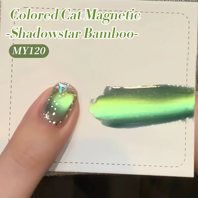 BORN PRETTY Green Shadowstar Bamboo Cat Magnetic Gel Nail Polish 10ml Sparking Soak Off UV LED Semi-Permanent Varnish Manicure