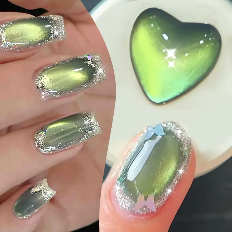 BORN PRETTY Green Shadowstar Bamboo Cat Magnetic Gel Nail Polish 10ml Sparking Soak Off UV LED Semi-Permanent Varnish Manicure