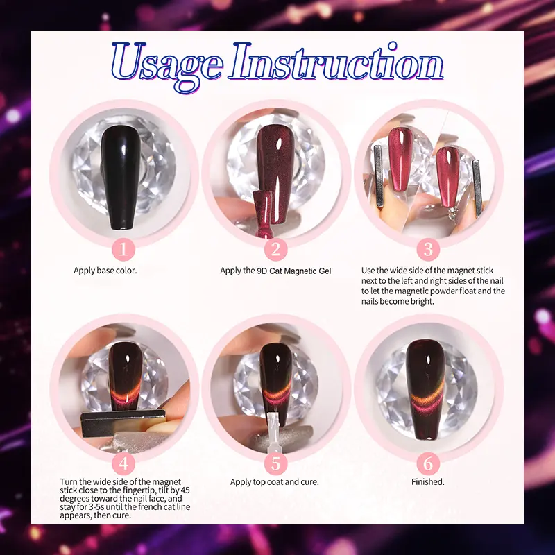 BORN PRETTY 10ml 9D Polaris Laser Cat Magnetic Gel Nail Polish Semi Permanent Soak Off Manicure Varnish Need Black Gel
