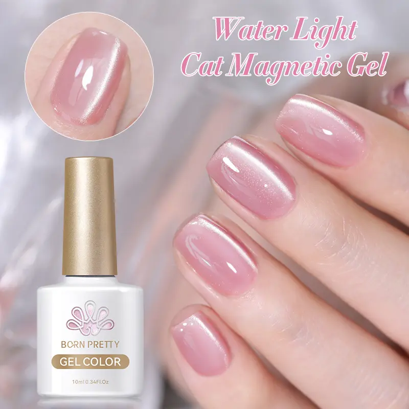 BORN PRETTY Water Light Cat Magnetic Gel Semi Permanent Soak Off Holographics Crystal Magnet Gel Nail Polish For Nail Art 10ml