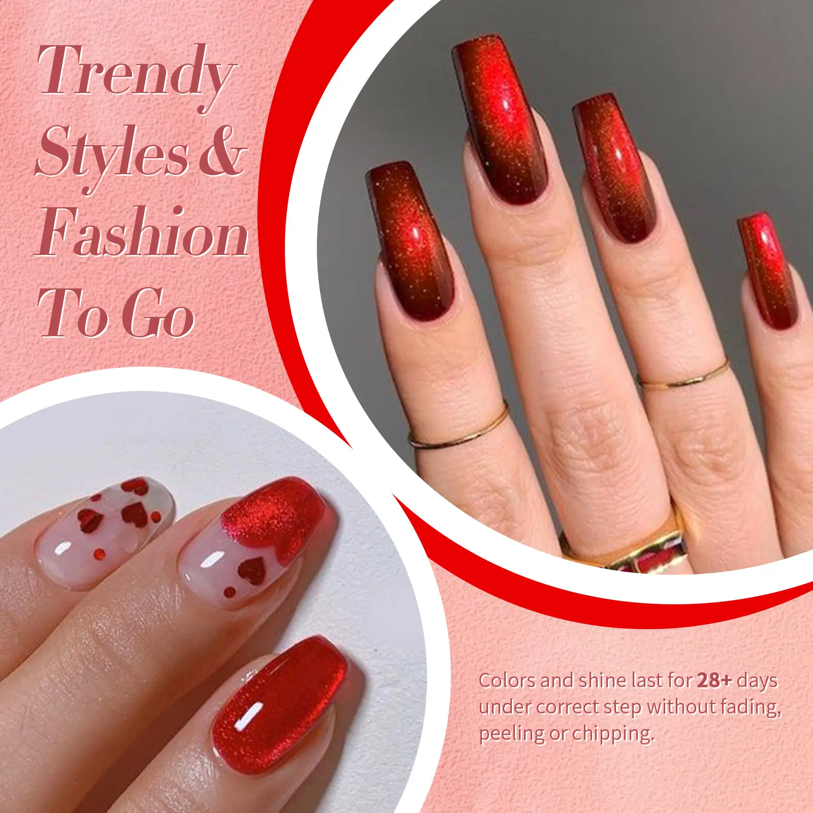 BORN PRETTY Red Ruby Cat Magnetic Eye Gel Nail Polish Glass Bed Moonlight Rainbow Soak Off UV LED Nail Art Manicue 15ml