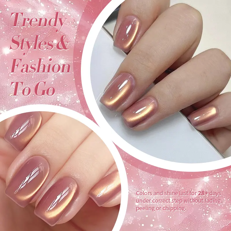 BORN PRETTY Pink Glass Bead Cat Magnetic Gel Nail Polish 10ml Spar Water Light Moonlight Soak Off Nail Art Gel Varnish Manicure