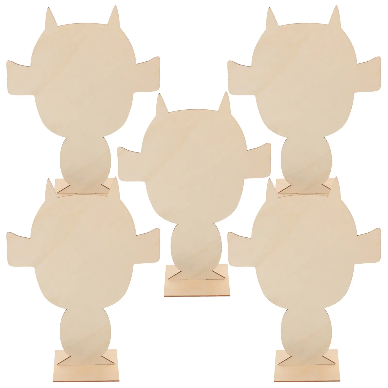 5Pcs Opera Character White Blanks Clay Boards DIY Wood Panels for Pottery Art Painting Projects Sewing Supplies Craft
