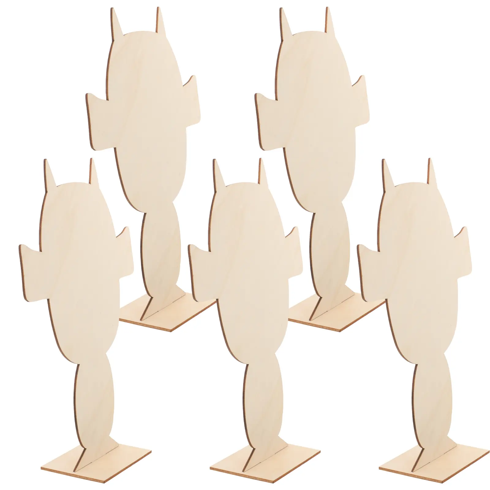 5Pcs Opera Character White Blanks Clay Boards DIY Wood Panels for Pottery Art Painting Projects Sewing Supplies Craft
