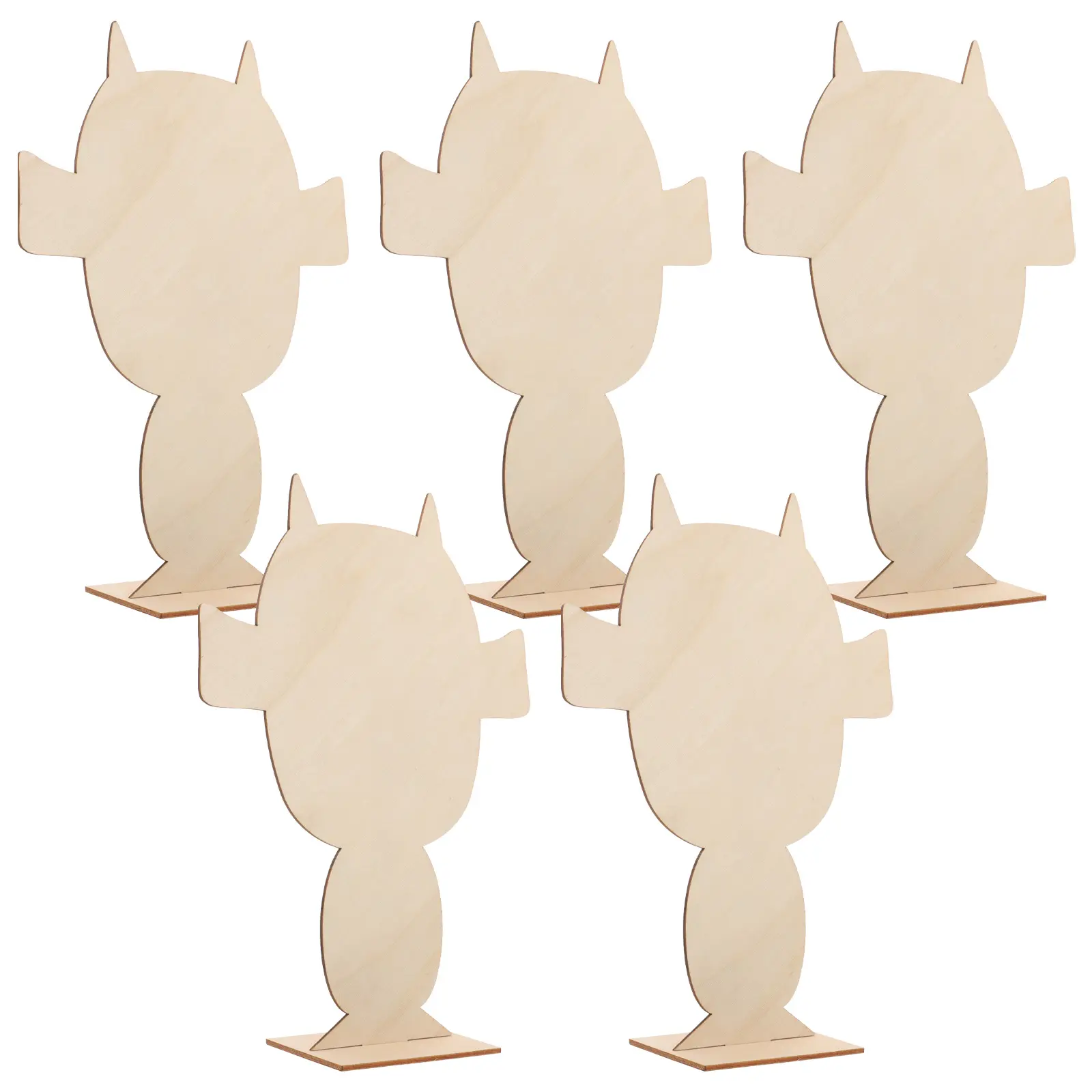 5Pcs Opera Character White Blanks Clay Boards DIY Wood Panels for Pottery Art Painting Projects Sewing Supplies Craft