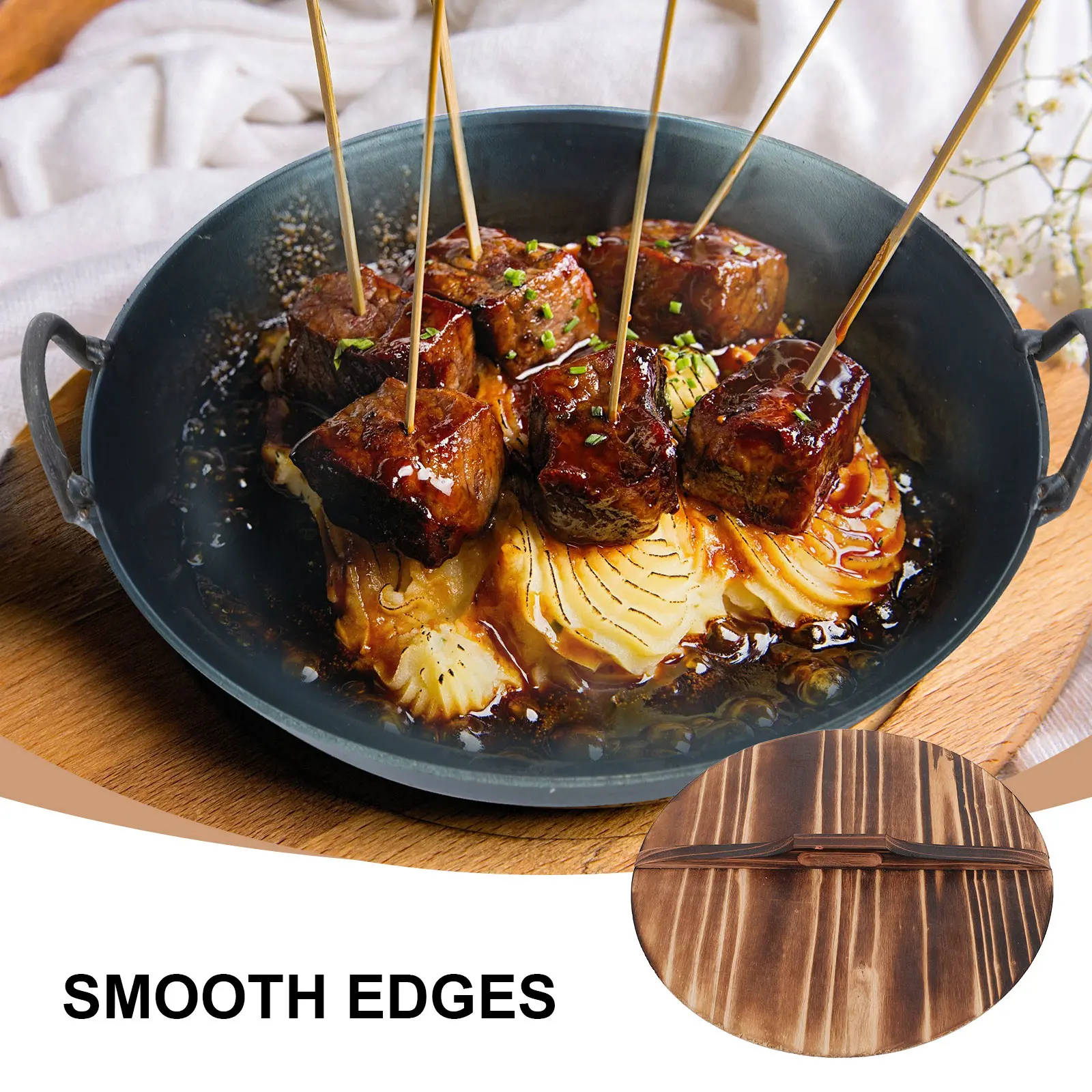 Wooden Pot Lid High class Material Protective Cover Moisture proof Corrosion Resistant Kitchen Gadget Smooth Surface Safe Odor