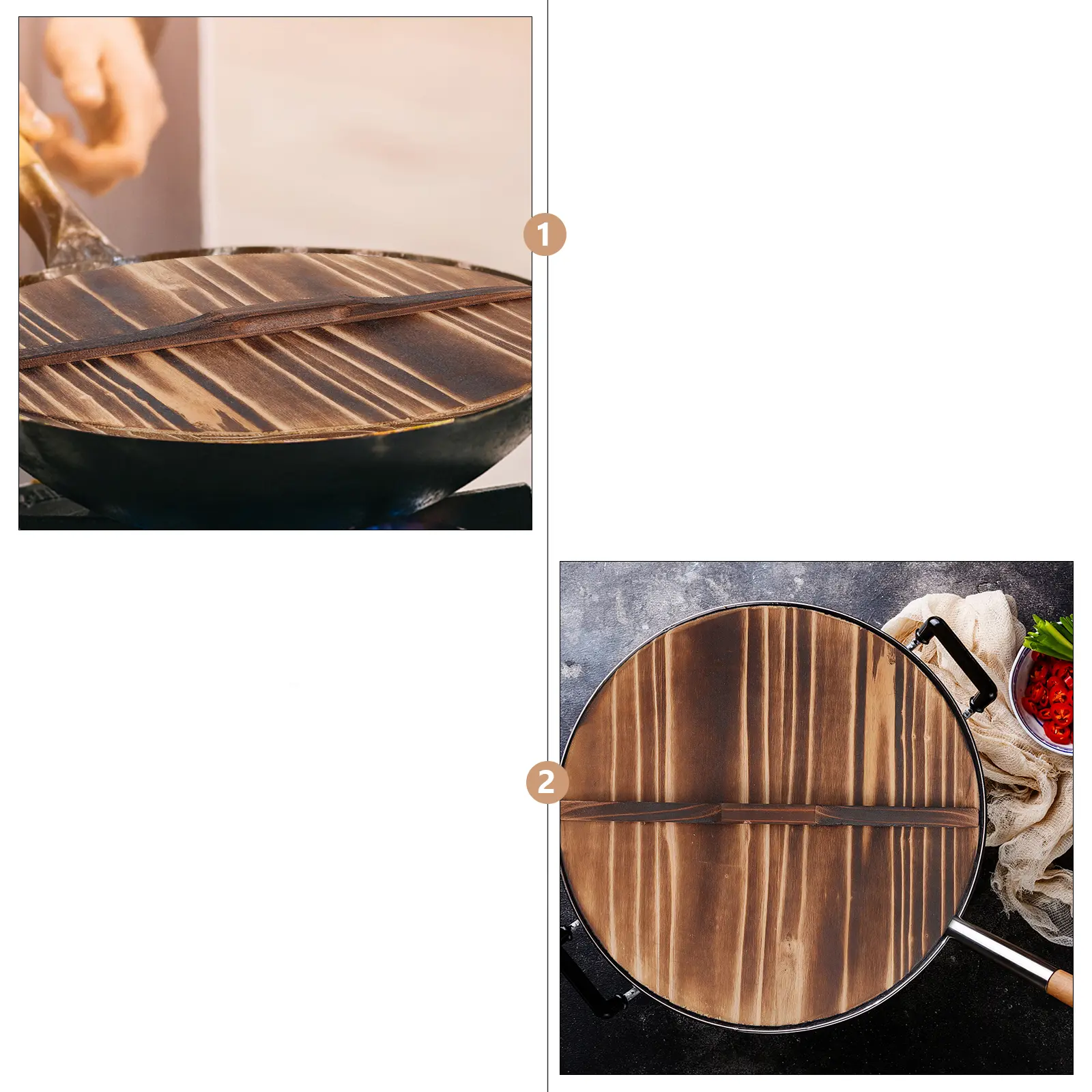 Wooden Pot Lid High class Material Protective Cover Moisture proof Corrosion Resistant Kitchen Gadget Smooth Surface Safe Odor