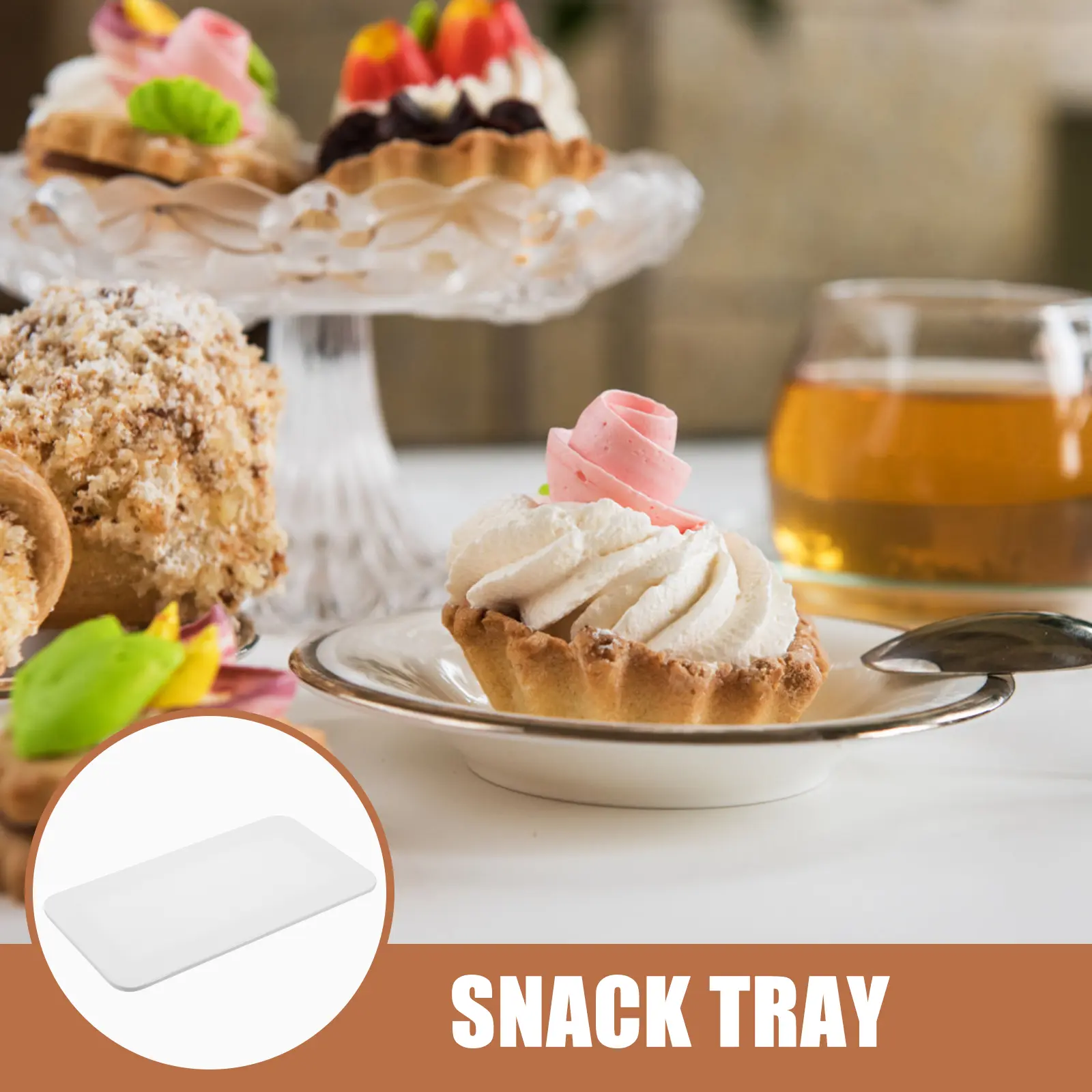 Rectangular Baking Inch White Cake Tray Plates Smooth Tray Cake Rectangle Plates Snack Serving Easy Clean