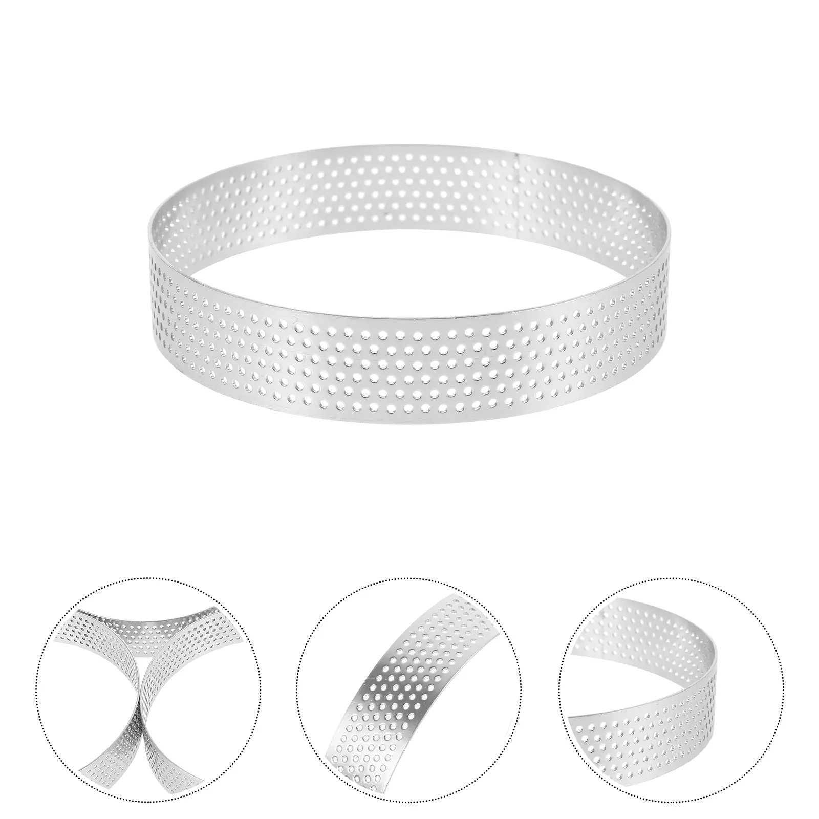 6pcs Stainless Steel Tart Rings Round Cake Molds 430 Baking Gadgets Pizza Tools Easy Demold Clean DIY Cookies Mold