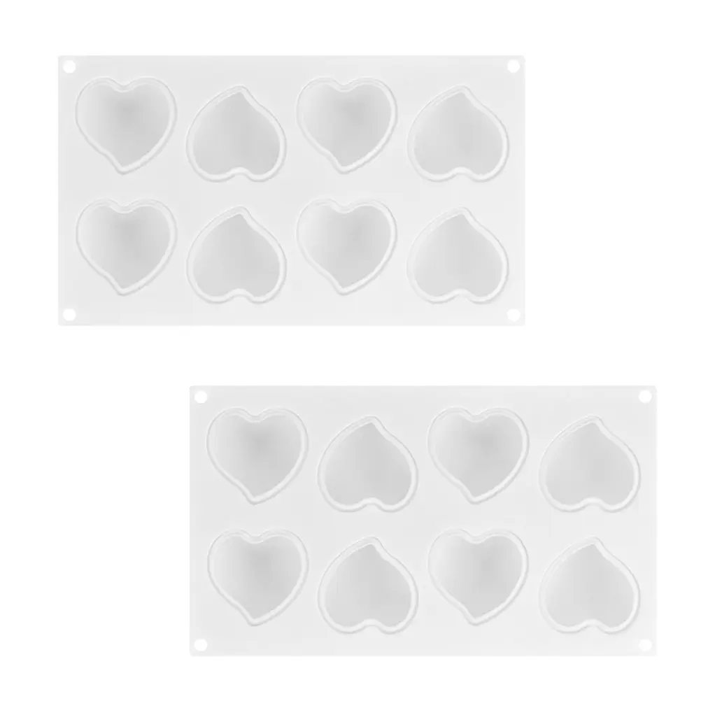 Silicone Heart Baking Tools Chocolate Fondant Mold Cake Baking Moulds Candy Jelly Pudding Tray Fondant Mold Kitchen