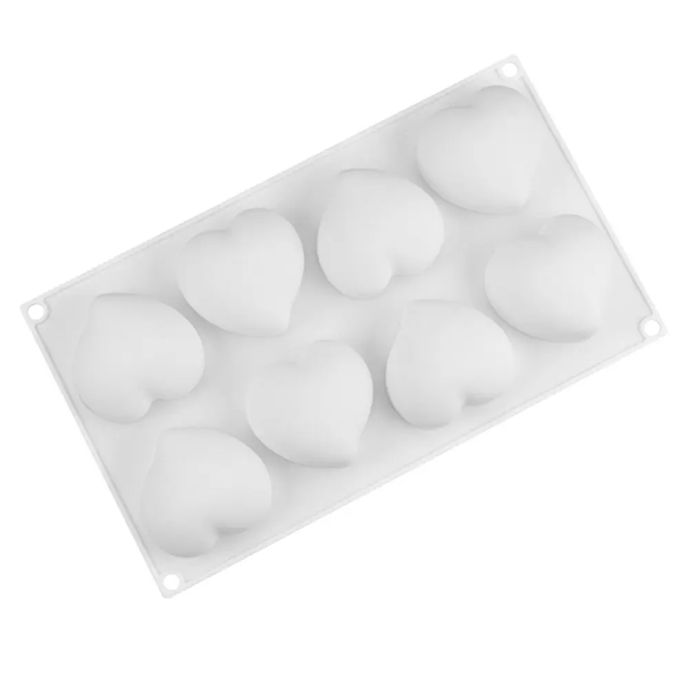 Silicone Heart Baking Tools Chocolate Fondant Mold Cake Baking Moulds Candy Jelly Pudding Tray Fondant Mold Kitchen