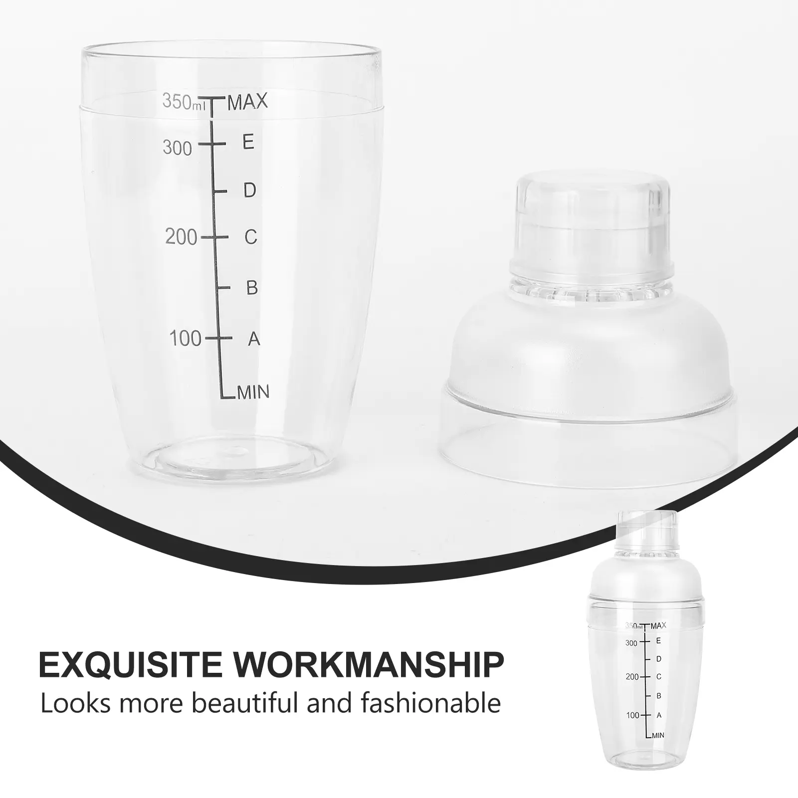 Shaker Bottle Anti-freeze Check Cup Antifreeze Cocktail Shaking Tool Insulated Clear