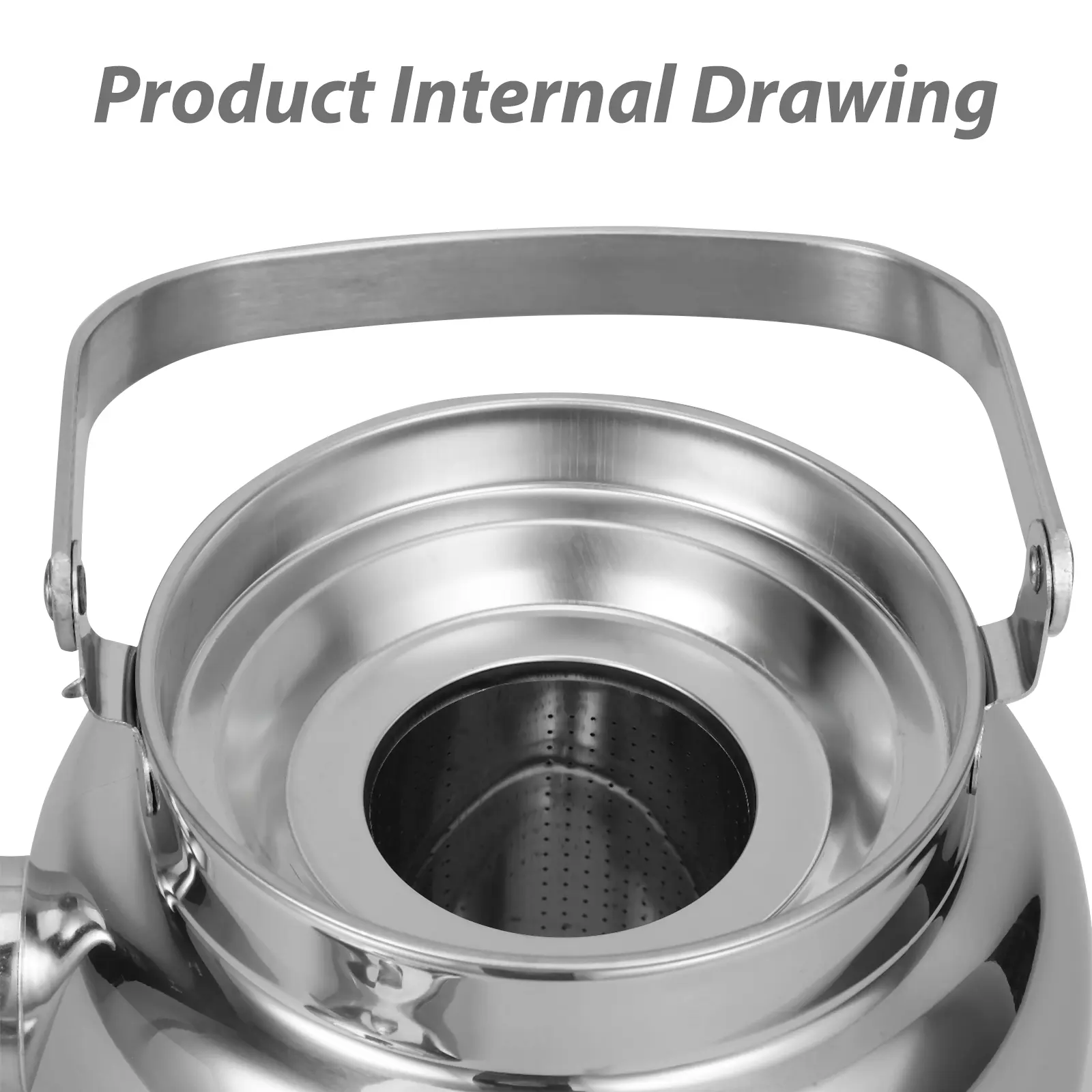 Stainless Steel Teapot Modern Removable Kettle Strainer Kitchen Water Brewing Household Metal Flask Heat Resistant Handle Brewer