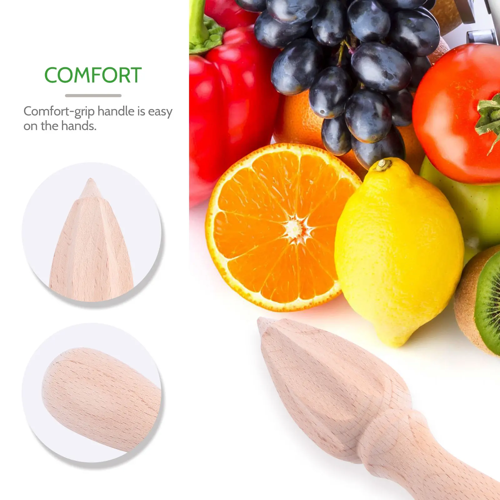Lemon Cone Juicer Wood Squeezer Hand Tools Manual Fruit Lime Bamboo Citrus Reamer
