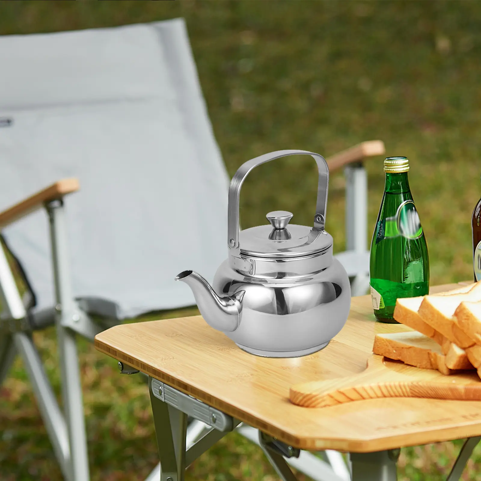 Stainless Steel Teapot Modern Removable Kettle Strainer Kitchen Water Brewing Household Metal Flask Heat Resistant Handle Brewer