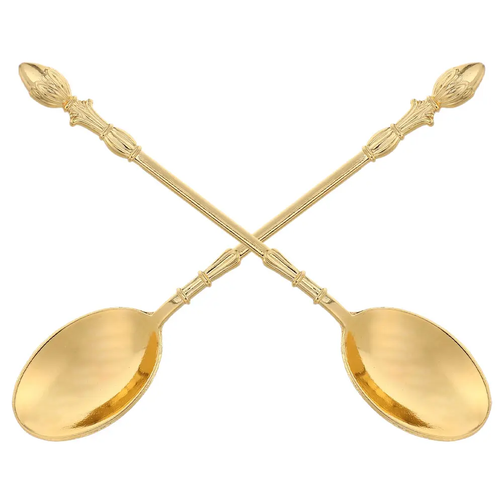 2 Pcs Dessert Spoon Coffee and Tea Utensils Cute Spoons Stir Teaspoon Demitasse Scoop Alloy
