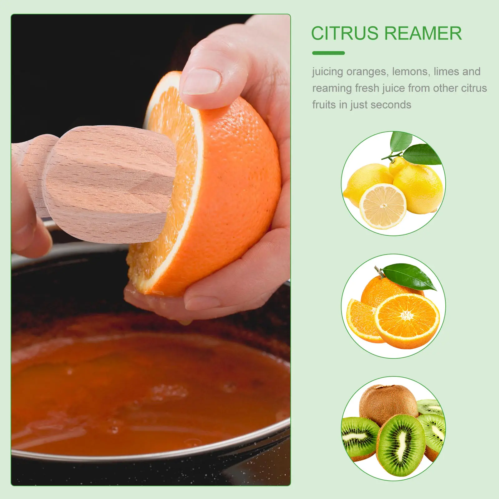 Lemon Cone Juicer Wood Squeezer Hand Tools Manual Fruit Lime Bamboo Citrus Reamer