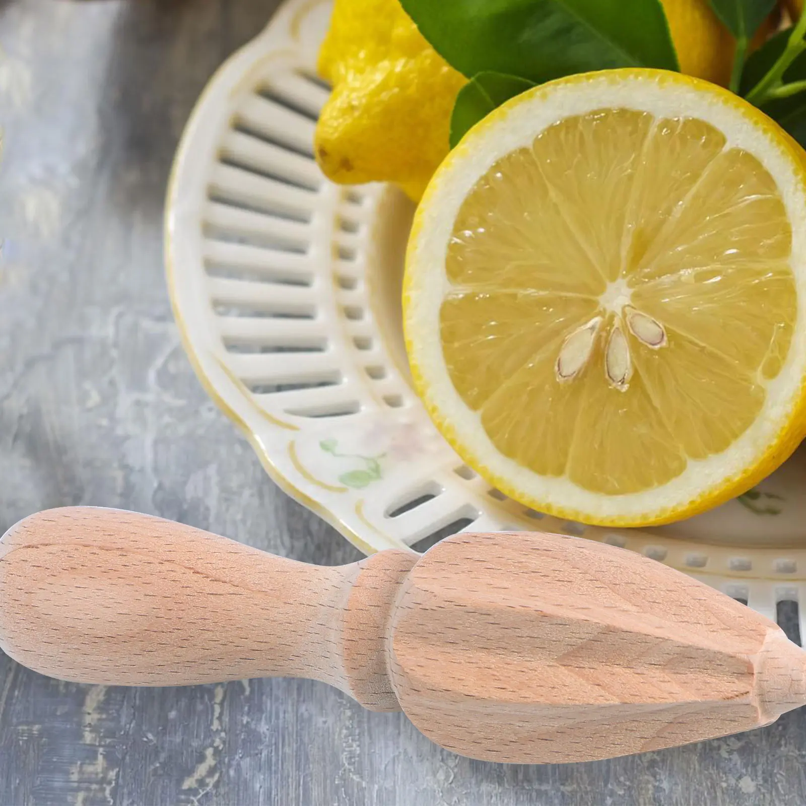 Lemon Cone Juicer Wood Squeezer Hand Tools Manual Fruit Lime Bamboo Citrus Reamer