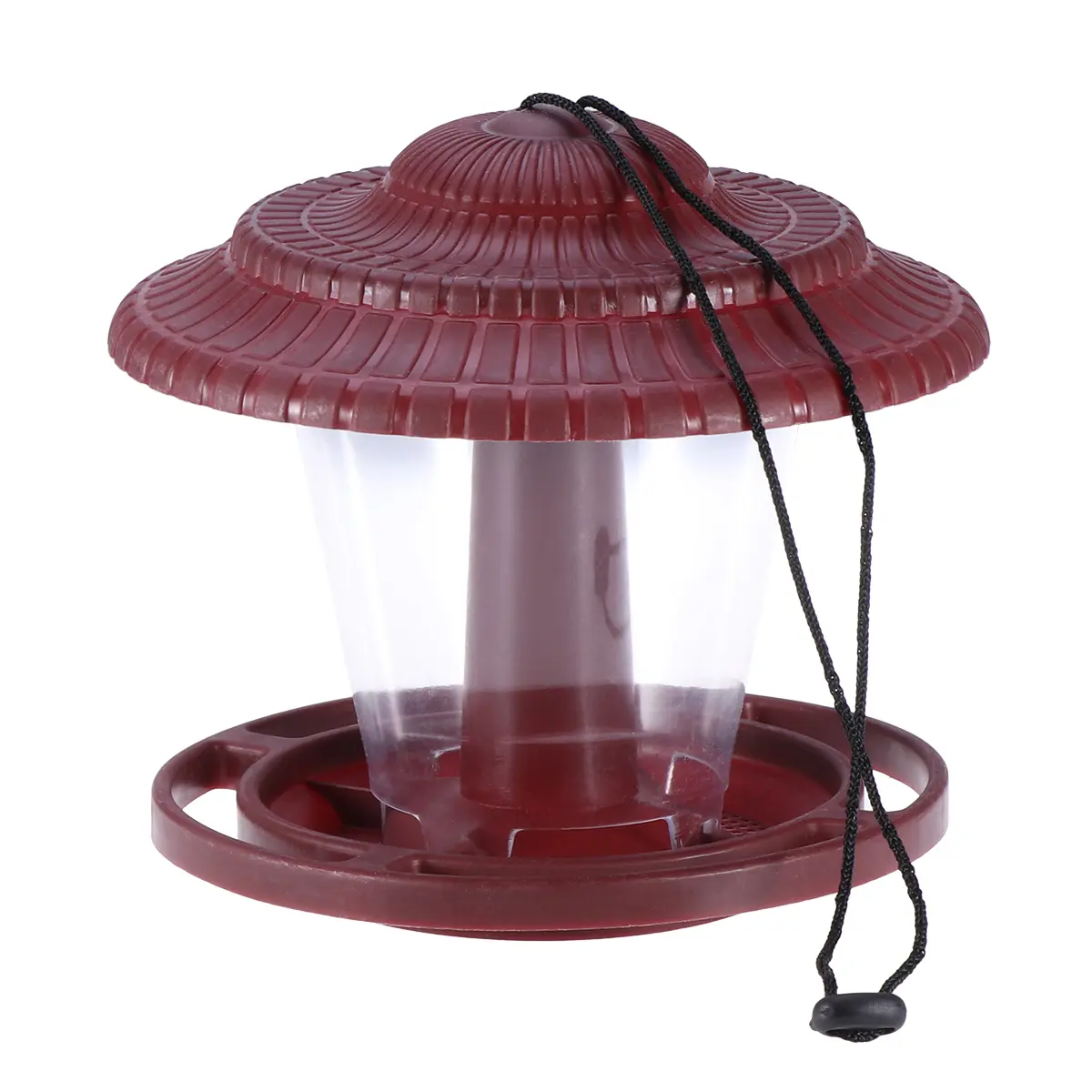 Large Wild Bird Feeder Red Hanging Gazebo Durable Plastic Outdoor Garden Decoration Protect Seeds Weather Stylish Feeder Enjoy