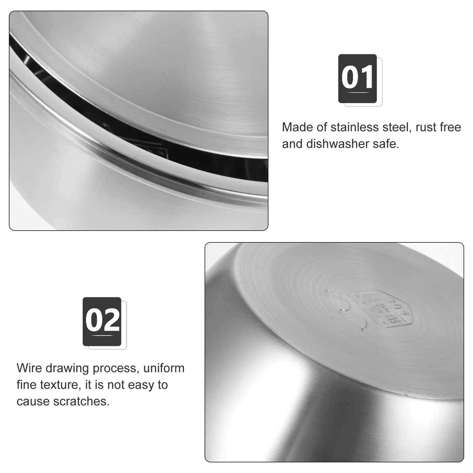 Fresh Basin Lid Containers Stainless Steel Vegatable Mixing Washing Bowl Easy Clean Fruit Vegetable Meat Seafood Salad