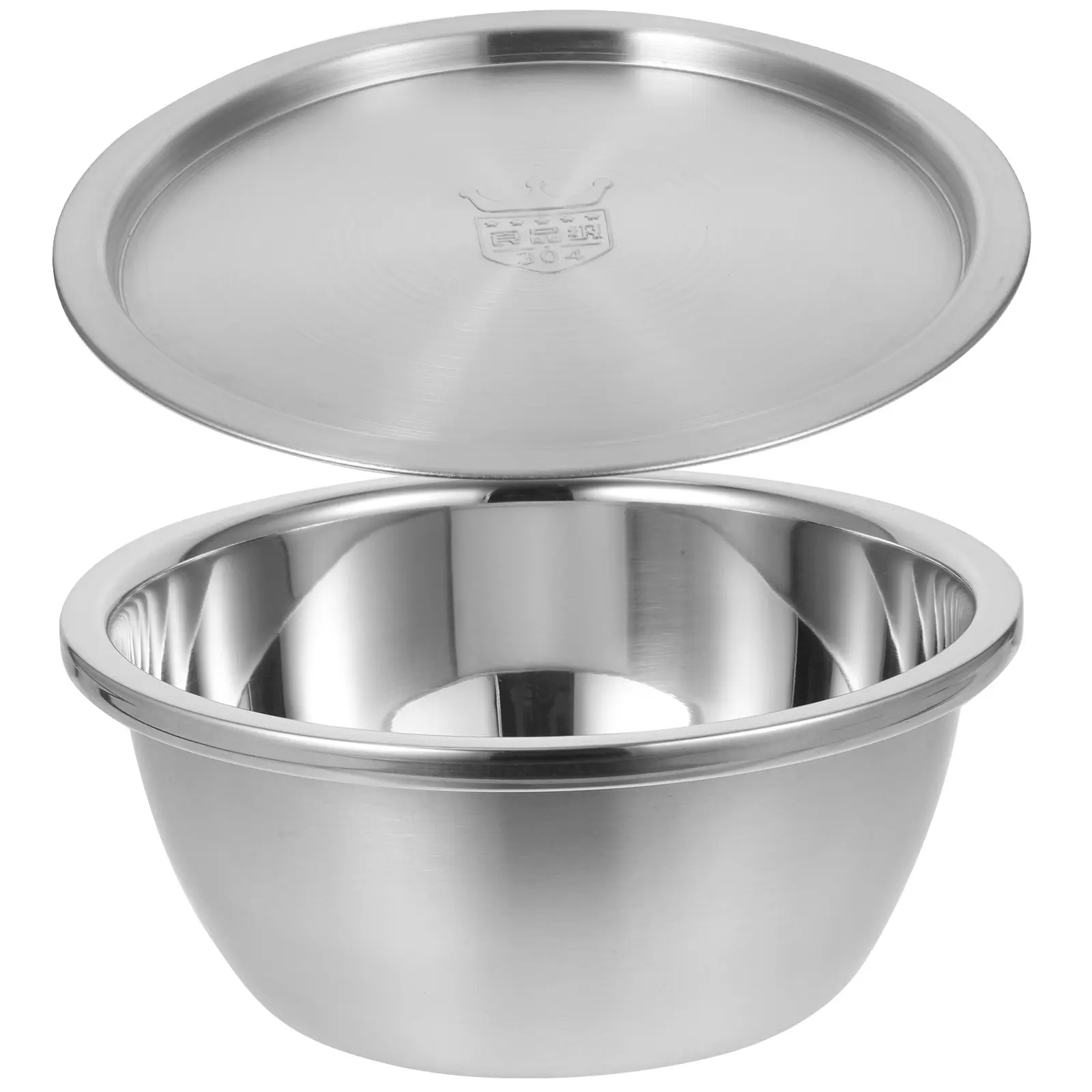 Fresh Basin Lid Containers Stainless Steel Vegatable Mixing Washing Bowl Easy Clean Fruit Vegetable Meat Seafood Salad