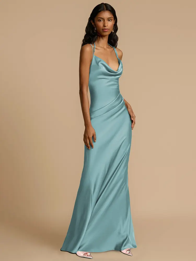 Mozision Spaghetti Strap Backless Sexy Maxi Dress Women Gown Fashion Solid Sleeveless Bodycon Evening Club Long Dress Elegant